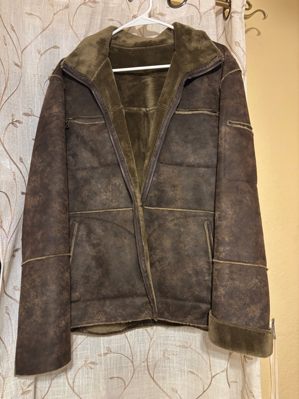 Zara Brown Shearling-Lined Puffer Jacket